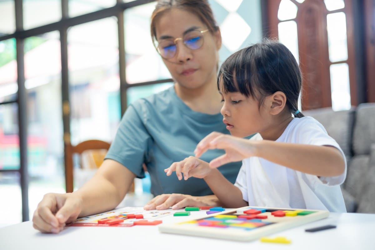 A child undergoing an autism evaluation in Naperville
